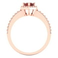 thumbnail image 4 of Halo Engagement Ring for Women - 0.755ct Natural Garnet in 14K Rose Gold Promise Ring, 4 of 6