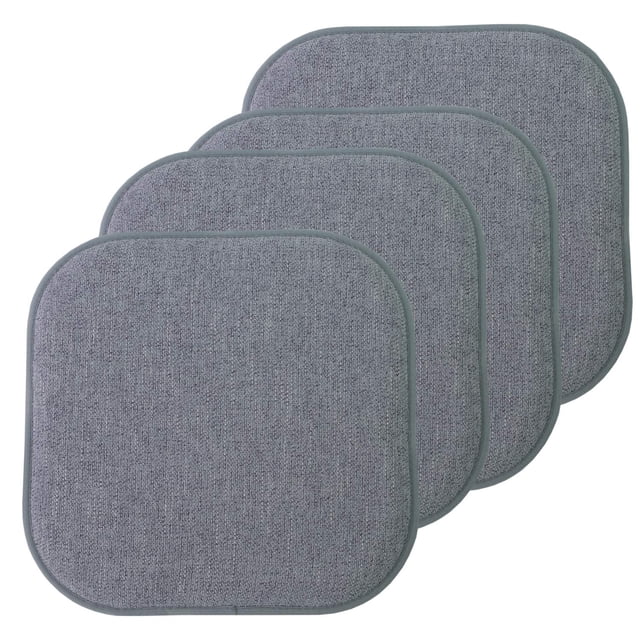 Cojín para silla Sweet Home Collection, espuma viscoelástica, paquete de 4 unidades, azul/gris