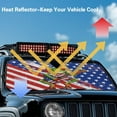 thumbnail image 4 of Uorisanigo Windshield Sun Shade for Jeep Wrangler JK JKU JL JLU 1997-2025 & Jeep Gladiator JT 2020-2024, Hippie Frog American Flag Front Window Sun Visor Blocks UV Rays Foldable Sunshade, 4 of 7