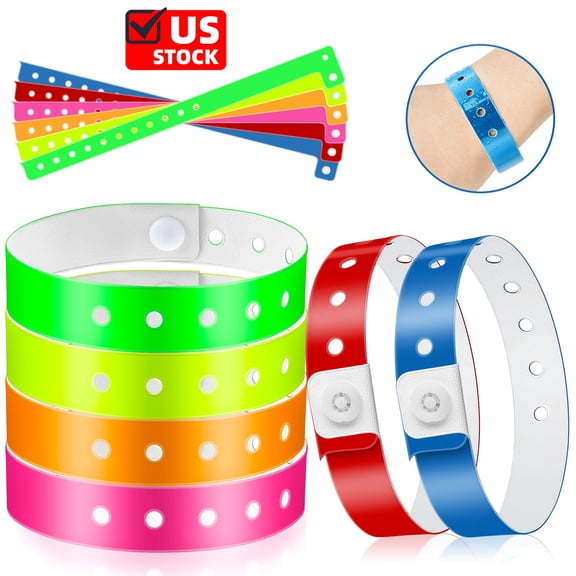 48Pcs  Vinyl Plastic Wristband (Multi-color) for Events Concerts Carnivals Nightclubs Disposable Wristband for Finger Sucking Prevention