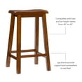 thumbnail image 4 of Pemberly Row 29" Sturdy Wood Backless Saddle Seat Bar Stool in Honey Brown, 4 of 12