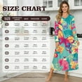 thumbnail image 7 of SEANATIVE Women's Nightgowns Soft Button Front Sleep Shirt Long Sleeve Night Gown Fall Winter Pajama Dress Cozy Full-Length Nightwear for Home Bedroom, S, Butterfly Floral Leaf, 7 of 7