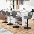 thumbnail image 6 of Waleaf Modern Adjustable Bar Stools Set of 4, Faux Leather Upholstered Swivel Counter Stools, Counter Height Bar Stools with Large Base, 6 of 7