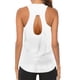 thumbnail image 5 of Prolriy - Camiseta deportiva para mujer, sin mangas, transpirable, con cuello redondo, para gimnasio, yoga, color blanco, talla M, 5 of 5