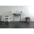 thumbnail image 3 of Kingston Brass LMS36MBSQ8 Pemberton 36" Carrara Marble Console Sink with Brass Legs (8-Inch, 3-Hole), Carrara Marble White/Brushed Nickel, 3 of 8
