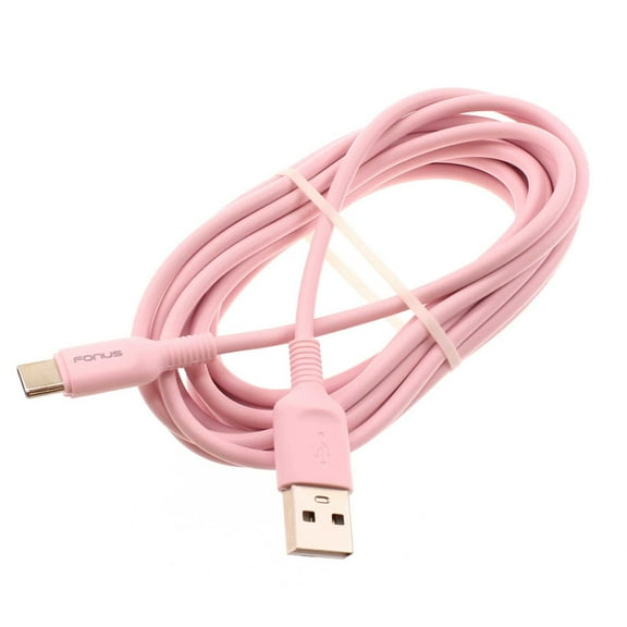 Pink 10ft Long USB-C Cable for Motorola Razr  (2023) Phone - Charger Cord Power Wire Type-C Fast Charge Sync for Motorola Razr Plus (2023)