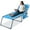 Blue, variant on Upgraded Folding Lounge Chaise 16 inch High 3-Position Adjustable Patio Lounge Chair Beach Pool Chaise