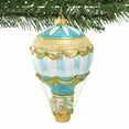 thumbnail image 3 of Huras Family Turquoise And Gold Balloon Delivery - One Ornament 6.5 Inch, Glass - Christmas Presents Basket Hot Air Hf586t, 3 of 3