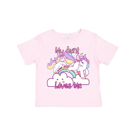 

Inktastic My Aunt Loves Me Unicorn Gift Toddler Toddler Girl T-Shirt