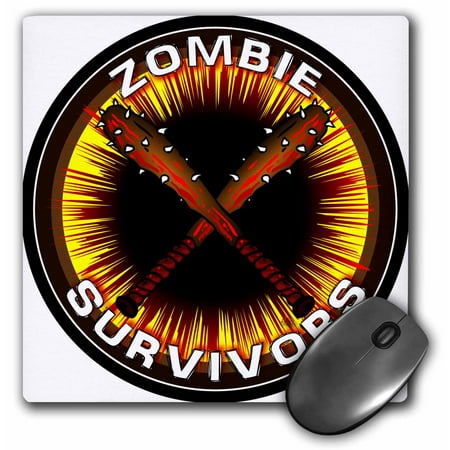 3dRose ZOMBIE CLUBS survivors clubs 2 on black, Mouse Pad, 8 by 8 (Best Zowie Mouse For Claw Grip)
