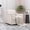 White + Modern + Foam + Cotton Linen-B, variant on 360 Degree Swivel Armchair Cotton linen skin-friendly fabric Ergonomic design Brass nail decorative armchair Living room chairs Bedroom chairs Living room chairs Black legs Suitable for indoor homes