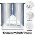 thumbnail image 3 of Navy Blue Swag Valances for Windows 2 Pack and White Gradient Swag Kitchen Curtains 36 Inches Long Rod Pocket Short Window Treatment for Kitchen Bathroom 36"x36", 3 of 8