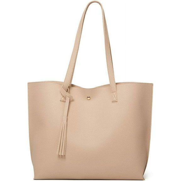 lsaertla Women's Soft Faux Leather Tote Shoulder Bag from, Big Capacity Tassel Handbag