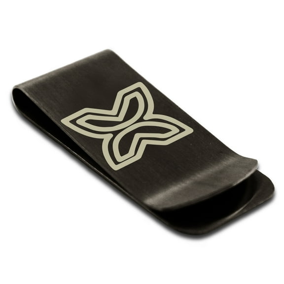 Stainless Steel Aztec Freedom Rune Engraved Money Clip Credit Card Holder