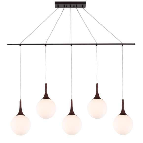 Woodbridge Lighting 19229WNZLE-C00811 Linear Pendant, Opal - LED, Walnut/Bronze