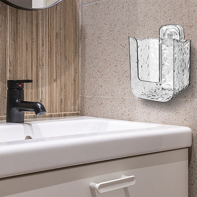 Suncoda Storage, Wipes Container Wipes Dispenser Wall Mount Wipes Container with Suction Cups Large Capacity Wipe Refillable Heavy Duty Waves Pattern Tissue Dispenser