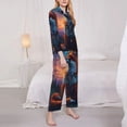 thumbnail image 3 of Honeii Starry Sky Meditating Fox print Women's Pajama Sets Long Sleeve Button Down Sleepwear Nightwear Soft Pjs Lounge Sets-Small, 3 of 7
