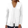 thumbnail image 2 of WXLWZYWL Fall Sweaters for Women 2024 Plus Size Cardigans Winter Casual Lightweight Classic Cardigans Breathable Lady Flowy Solid Color Jacket, 2 of 5