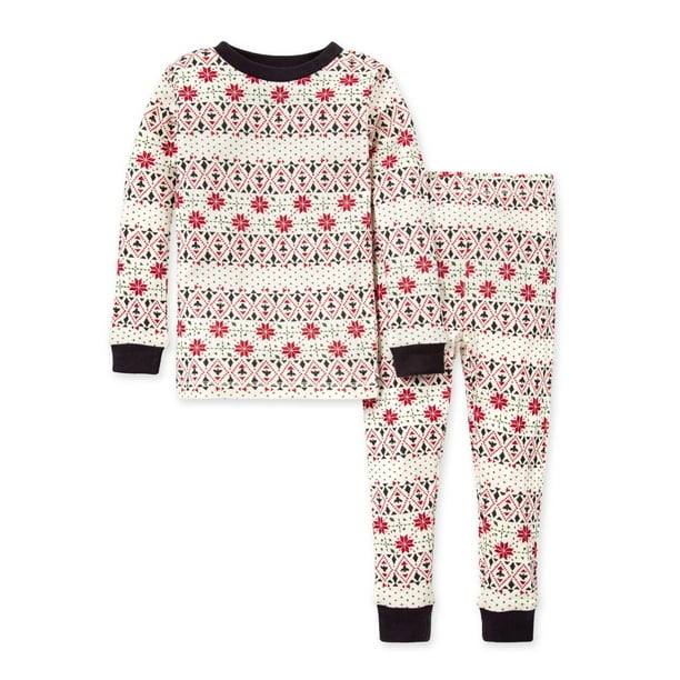 Burt S Bees Matching Family Christmas Pajamas Toddler Boy Girl Unisex Fairisle 2 Piece Pajama Set Walmart Com Walmart Com