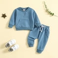 thumbnail image 2 of TAIAOJING Toddler Baby Outfits Boys Girls Long Sleeve Solid Tops And Pants Fall Clothes Child Kids Set, 2 of 9