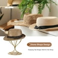 thumbnail image 4 of Metal Hat Display Stand 2 Pack Tabletop Hat Wig Rack 12.59" Height for Baseball Cap, Fedora Hat, Cowboy Hat - Gold, 4 of 6