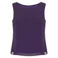 thumbnail image 1 of JanJean Débardeur d'Été Décontracté Sans Manches pour Femmes, Léger, en Chiffon, Col Rond, Violet TTG, 1 of 6
