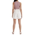 thumbnail image 3 of FOCUSNORM Femmes Shorts de Couleur Unie, Adultes Pantalons de Poche Occasionnels, 3 of 6