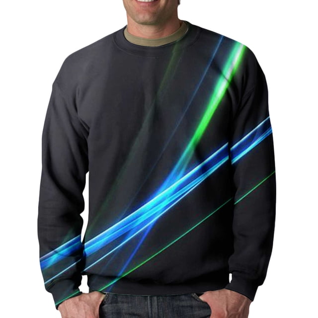 Birdeem Chandail Décontracté pour Hommes Col Rond Manches Longues Chandails en Molleton Imprimés 3D Blouse