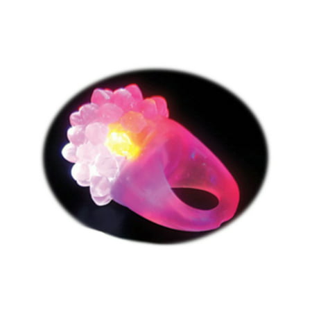 Pink Flashing LED Light Up Costume Accessory Bumpy Gel Ring