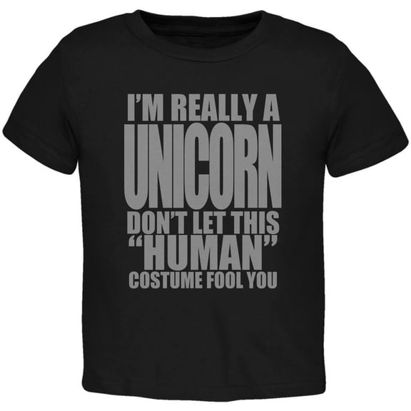 Halloween Human Unicorn Costume Black Toddler T-Shirt - 2T