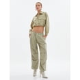 thumbnail image 4 of Buttoned Pocket Detail Elastic Waist Crop Parachute Shirt, 4 of 8