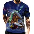 thumbnail image 1 of Camisetas navideñas con estampado 3d divertido de Papá Noel, camisetas de gran tamaño, camisetas para hombre, camisas informales de vacaciones de verano con cuello redondo, ropa Harajuku para hombre, 1 of 4