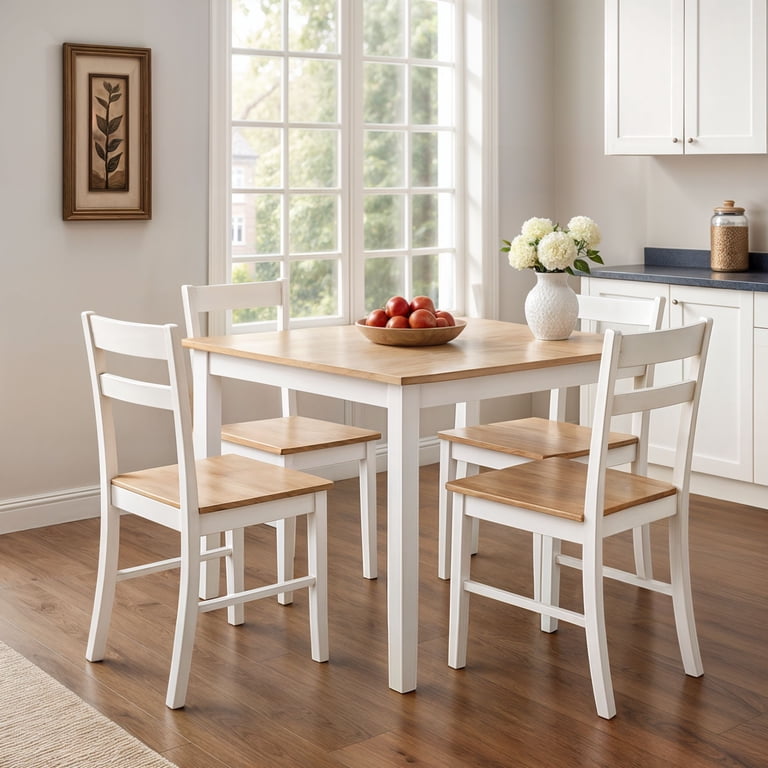 Mainstays Compact 5-Piece Dining Set for Small Spaces, White