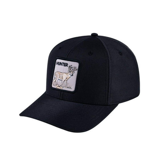Unisex V2 Embroidered The Hunter, 6-Panel Baseball Cap, Black/Black, Adjustable Fit