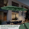 thumbnail image 3 of Autlaycil 15 ft Rectangle Patio Umbrella with Umbrella Base 48 LED lights for Market Patio Solar Umbrella (Green), 3 of 7