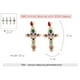 thumbnail image 3 of Pendientes de cruz de oro brillante con detalles de diamantes de imitación para mujer de moda, 3 of 6