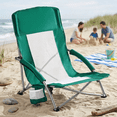 thumbnail image 2 of Blazezo Low Beach Chair for Adults, Folding Camping Chair with Breathable Mesh Back, Padded Armrests, Extra Wide Seat, Cup Holder & Storage Pocket, Lightweight for Camping, Picnic, 2 of 8