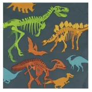 100PC Dinosaur Fossil Skeleton Disposable Paper Napkins, Dino Party Supplies