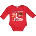 thumbnail image 3 of Inktastic Yes, This is My 1st Rodeo Cowboy Hat with Red Band, Lasso Boys or Girls Long Sleeve Baby Bodysuit, 3 of 5