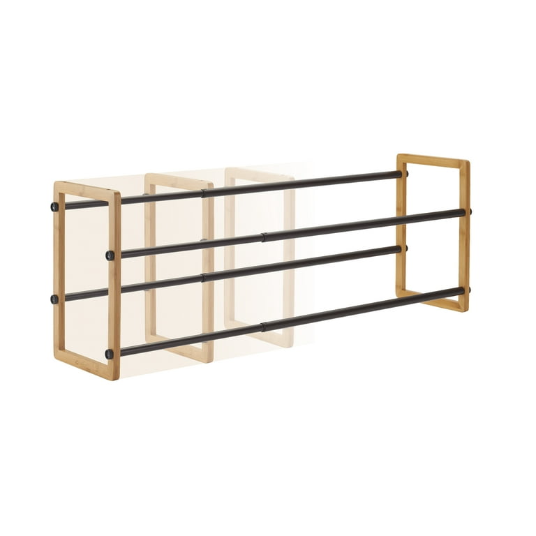 Trinity Basics | 2-Tier Expandable Shoe Rack | 2-Pack | Bamboo