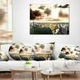 thumbnail image 3 of Designart Downtown Orlando Sunset Aerial - Seascape Throw Pillow - 18x18, 3 of 4