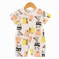 thumbnail image 2 of HCNTES Child Baby Boys Girls Unisex Short Sleeve Bodysuit Romper One-Piece Infant Kids Cute Sleepwear Pajamas Loungewear for Spring Summer(X01-Orange,12-18 Months), 2 of 4