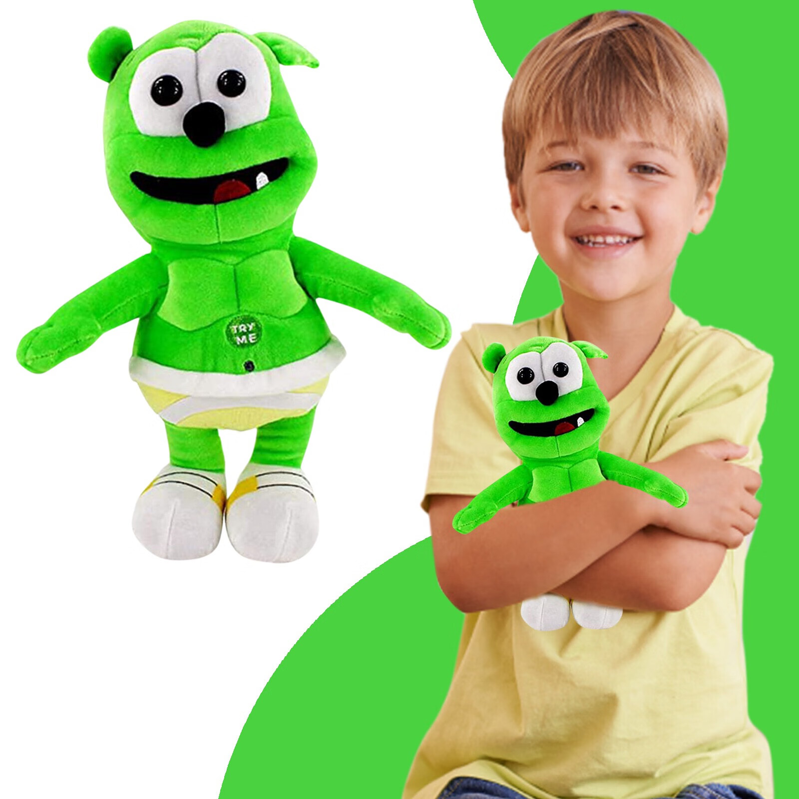Gummy Bear Voice Pet Plush Dolls Funny Cute Bear Plushie Toys Sounding