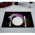 thumbnail image 1 of EREHome unicorn Napperon Cheval Crinière Fleur Tapis de Table Tapis de Tasse 12x18 Pouces, Ensemble de 2, 1 of 2