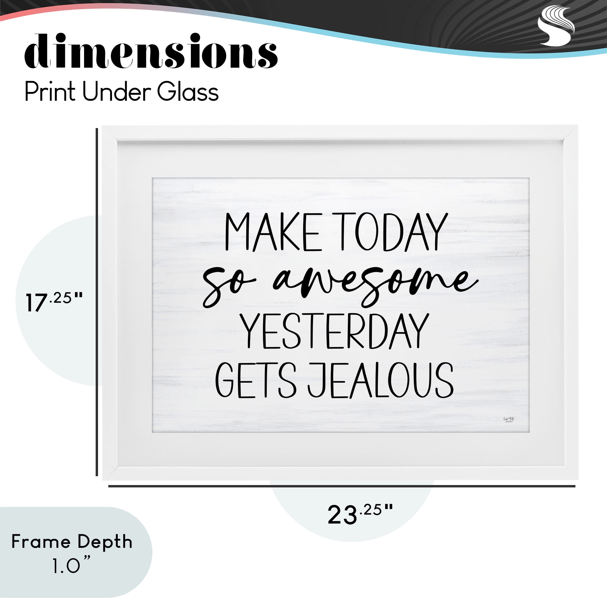 Stupell Industries Today So Awesome Yesterday Jealous White Framed Print Under Glass, design by Lux + Me Designs