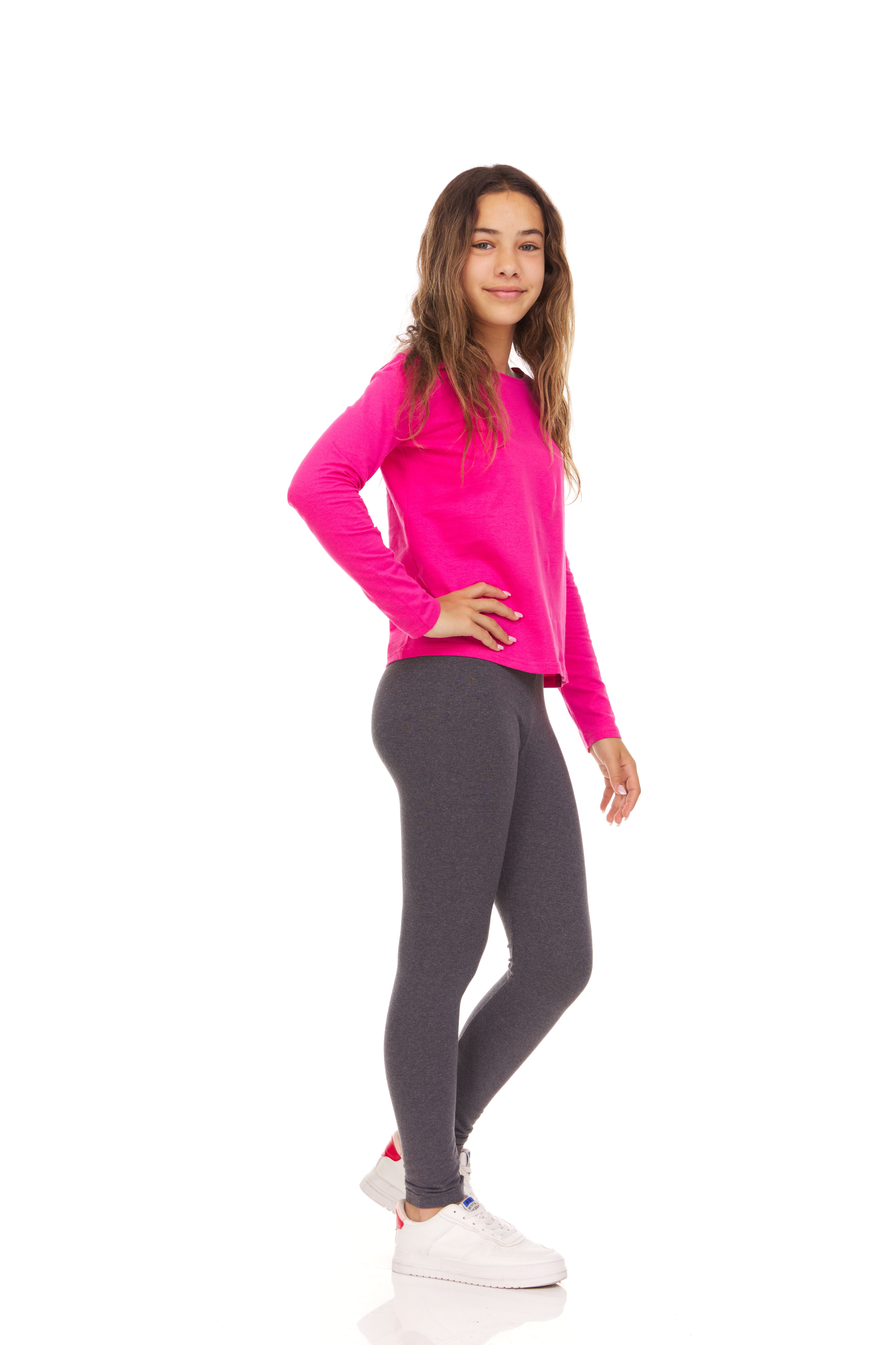 Pink Angel Girls' Cotton Stretch Leggings, 5-Pack photo 2
