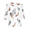 thumbnail image 4 of Fiudx Ofertas Flash Artículos En Oferta Blusa de Manga Larga de Verano con Cuello En V para Mujer, Sexy, Casual, con Estampado Regular, 4 of 5
