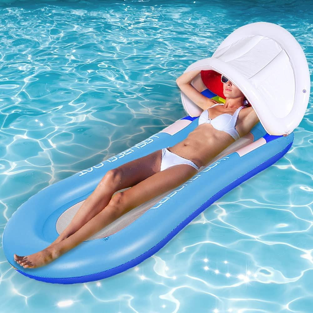 Pool Lounger Inflatable Float Swimming Floating Lounge Raft Floater Chair Clear 
