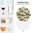 thumbnail image 6 of Honeii Camping Caravan 1 print Leather Coaster Set of 4, ideal for safeguarding your furniture from drinks spills and effortless cleanup-Hexagon, 6 of 6