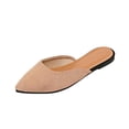 thumbnail image 2 of DIVVce Pointed Toe Mule Flats For Women Matte Faux Suede Backless Slip On Flat Mule Shoe Footwear, 2 of 7